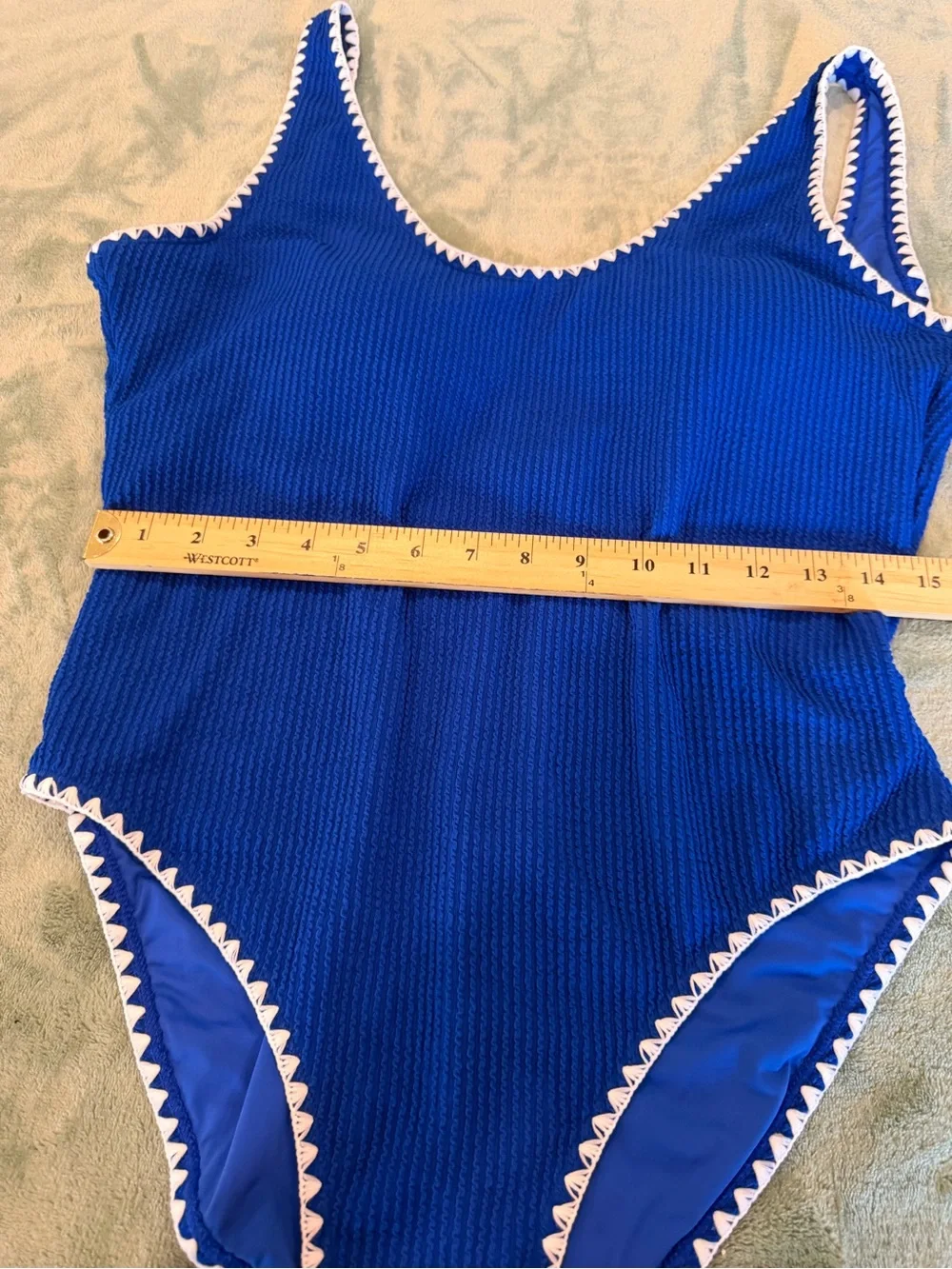 Betsey Johnson Royal Blue women’s xxl ' One-Piece Swimsuit with White Trim